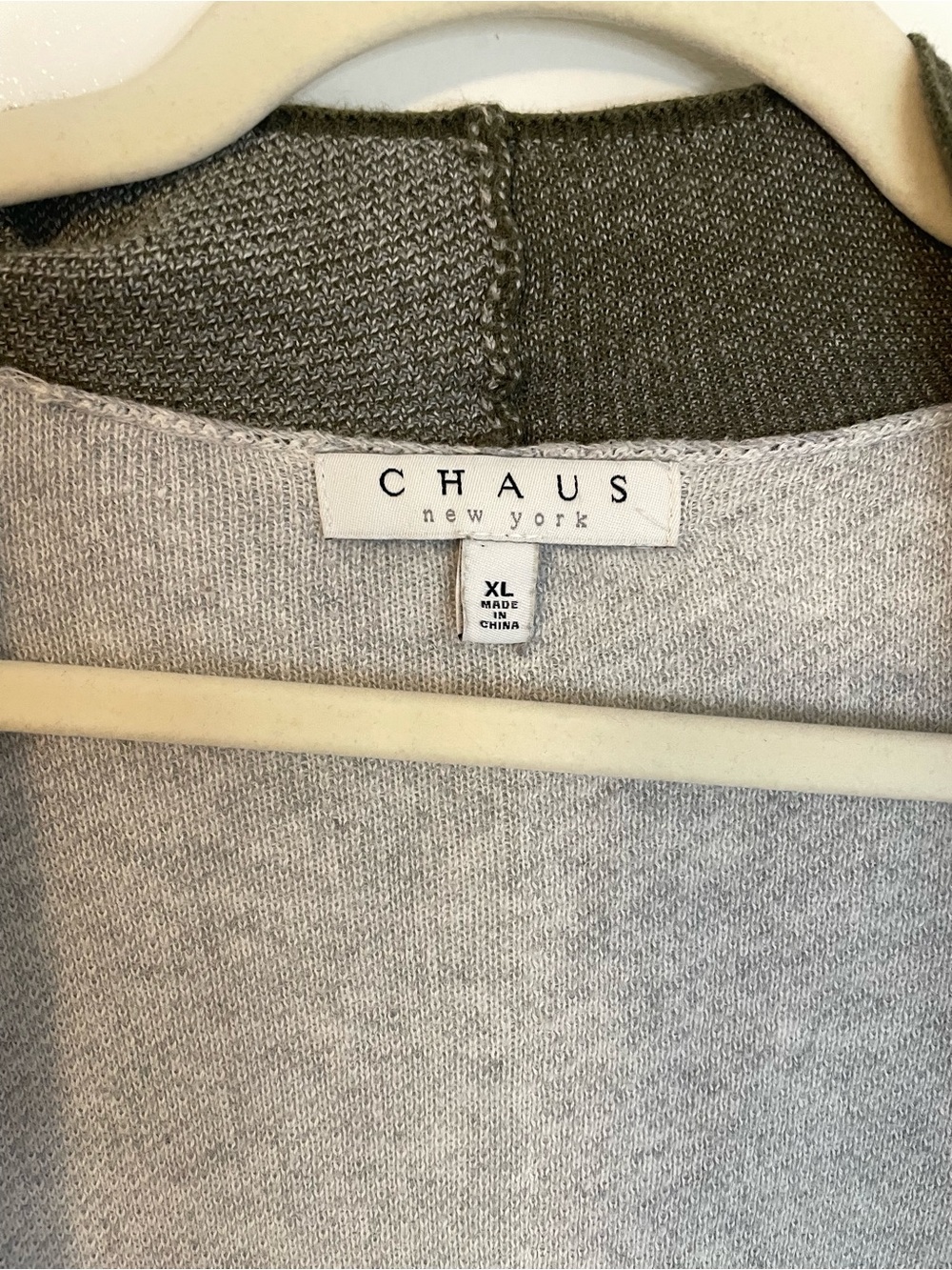 Cardigan green and cream size xl Chaus New York - Picture 2 of 4